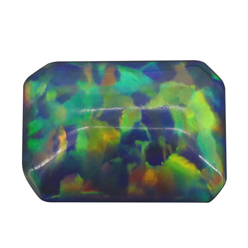 长方倒角平底素面合成澳宝石 小八角人造欧泊石宝石FI11