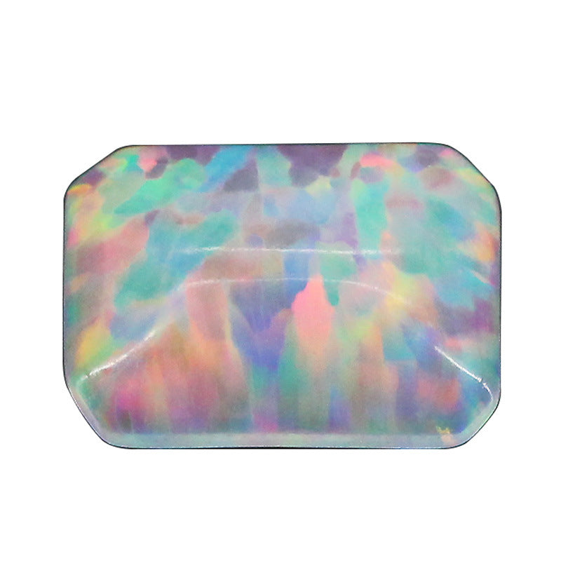 长方倒角平底素面人造欧泊石 合成澳宝宝石OPAL裸石FI06