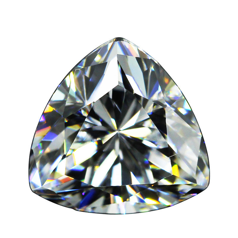 9A肥三角白色锆石戒面裸石 胖三角人造CZ皓石宝石主石钻