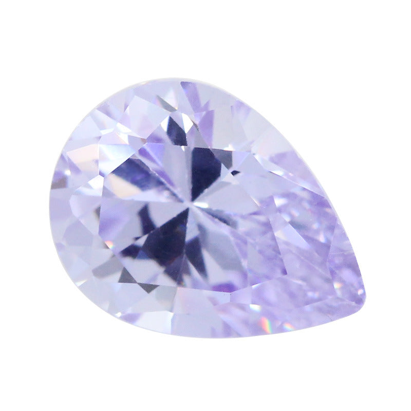 梨形变蓝色锆石裸石 水滴形变兰色CZ宝石戒面主石钻