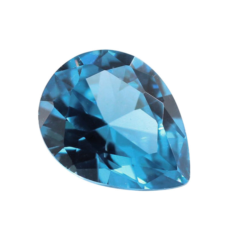 梨形120#尖晶蓝裸石批发 水滴形120号人造蓝尖晶戒面钻
