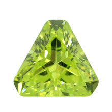 三角形倒角苹果绿色锆石裸石 倒三角人造CZ戒面裸钻