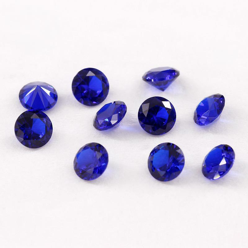 圆形112#蓝尖晶石裸石批发 合成尖晶蓝人造人工宝石钻