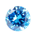 5A圆形海蓝锆裸石批发 人造海兰色CZ皓石蓝宝石尖底戒面