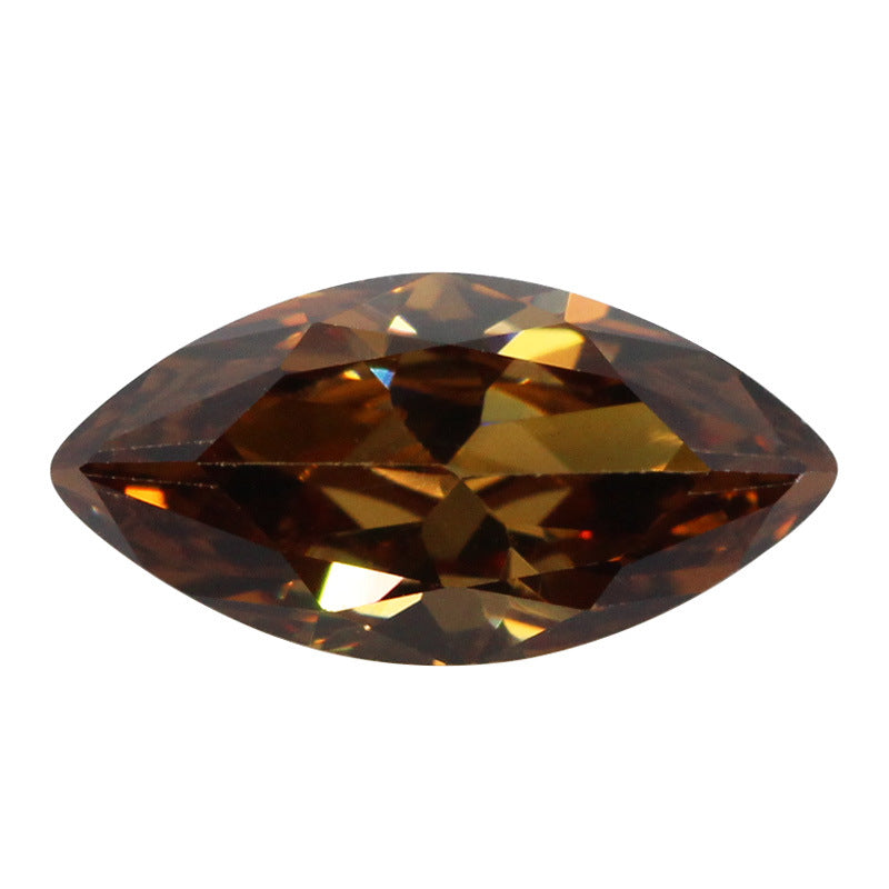 马眼形咖啡色锆石裸石 人造彩色CZ皓石首饰戒面批发DIY