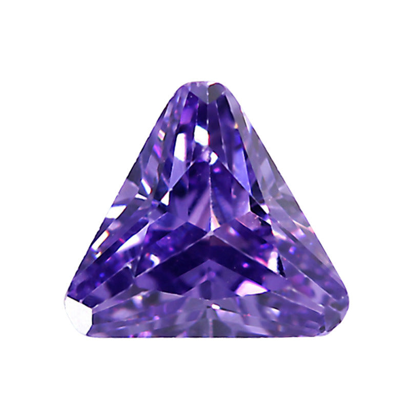 紫蓝色三角形倒角锆石裸石 倒三角紫兰人造CZ皓石戒面