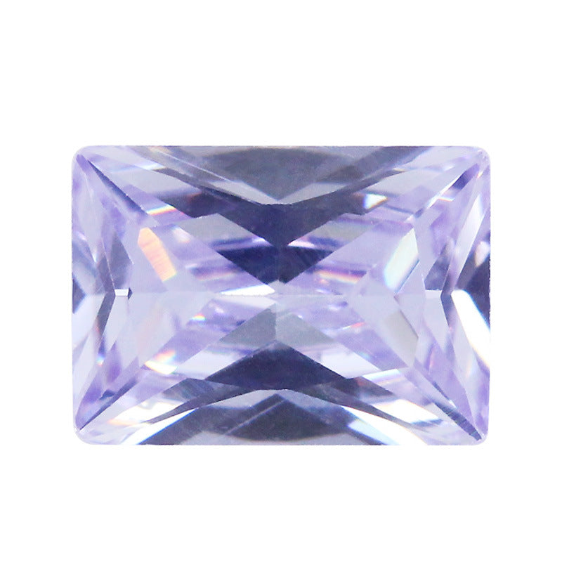 变蓝色长方形直角锆石裸石 变兰锆戒面首饰