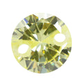 圆形橄榄黄色双孔锆石裸石 带孔彩色合成立方氧化锆裸钻