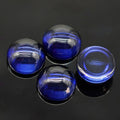 圆形平底素面34#蓝刚玉裸石批发 人造钻蓝宝石弧面34号