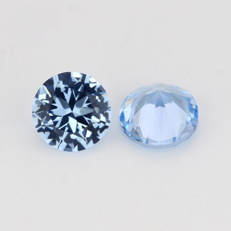 圆形104#蓝尖晶石裸石批发 人造合成尖晶人工蓝色宝石