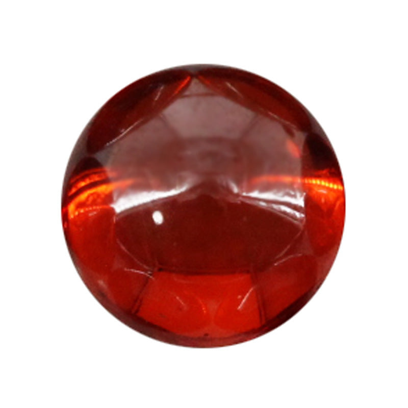 圆形平底素面石榴红色锆石 蛋面人造红宝石弧面戒面裸石