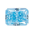 9A长方倒角冰花切浅海蓝色高碳钻 小八角形锆石裸石戒面