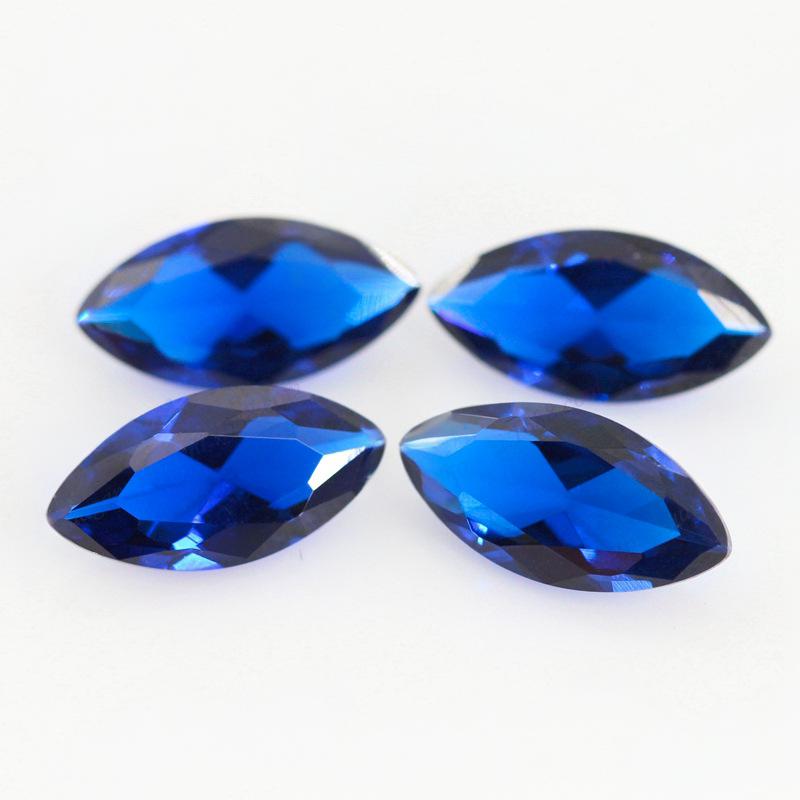 马眼形113#蓝尖晶石裸石 树叶形尖底113号蓝宝石首饰DIY
