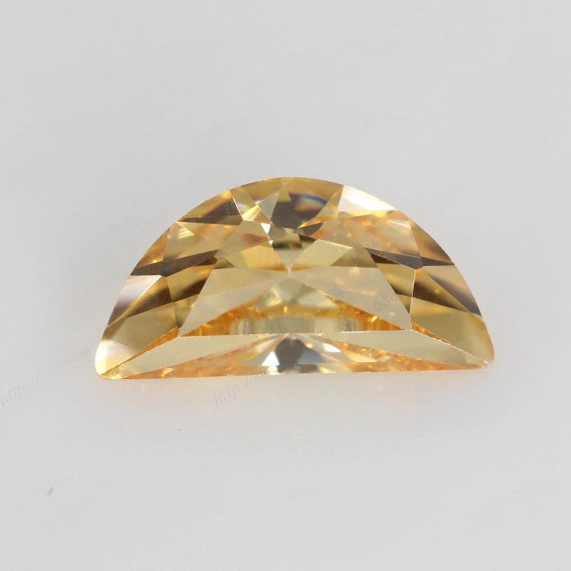 香槟色半月形锆石CZ裸石 半圆形人造宝石吊坠耳钉钻批发