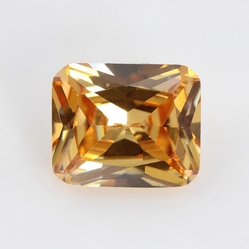 长方倒角香槟色锆石裸石 小八角形皓AAA梧州宝石批发