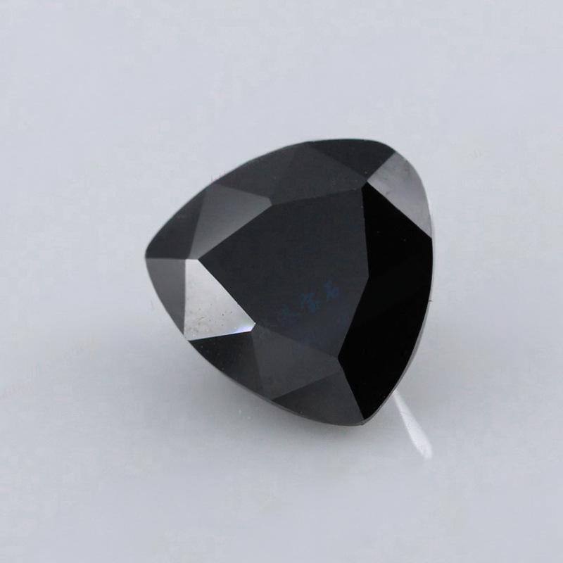 肥三角黑锆AAA锆石裸石戒面 三角形合成黑色锆石CZ宝石