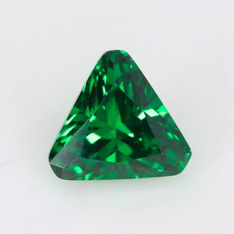 三角形倒角绿锆戒面裸石批发 人工合成CZ祖母绿宝石饰品