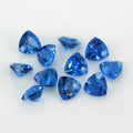 单孔肥三角119#蓝尖晶宝石裸石戒面 人造胖三角浅蓝色