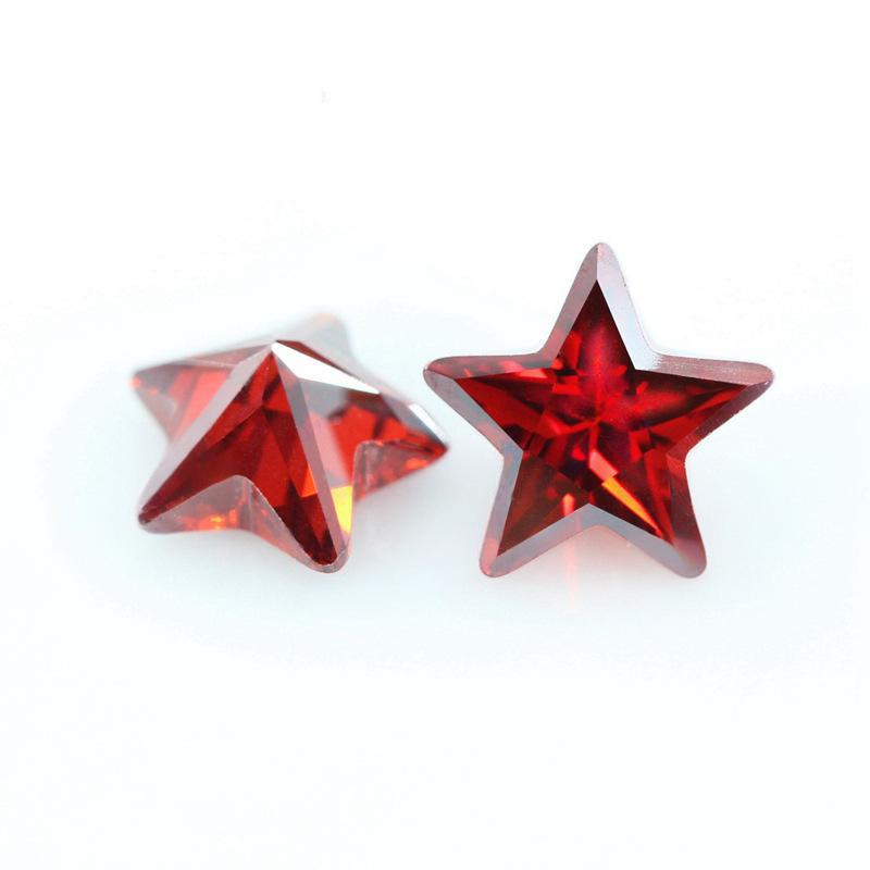 红宝石 AAA五角星形锆石 梧州人造宝石 cz皓石 石榴红