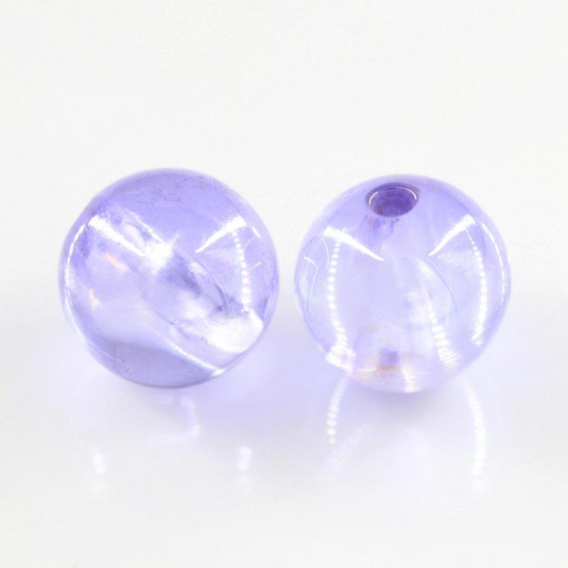 全孔变蓝色锆石珠子裸石批发 圆形单孔光珠串饰打孔DIY