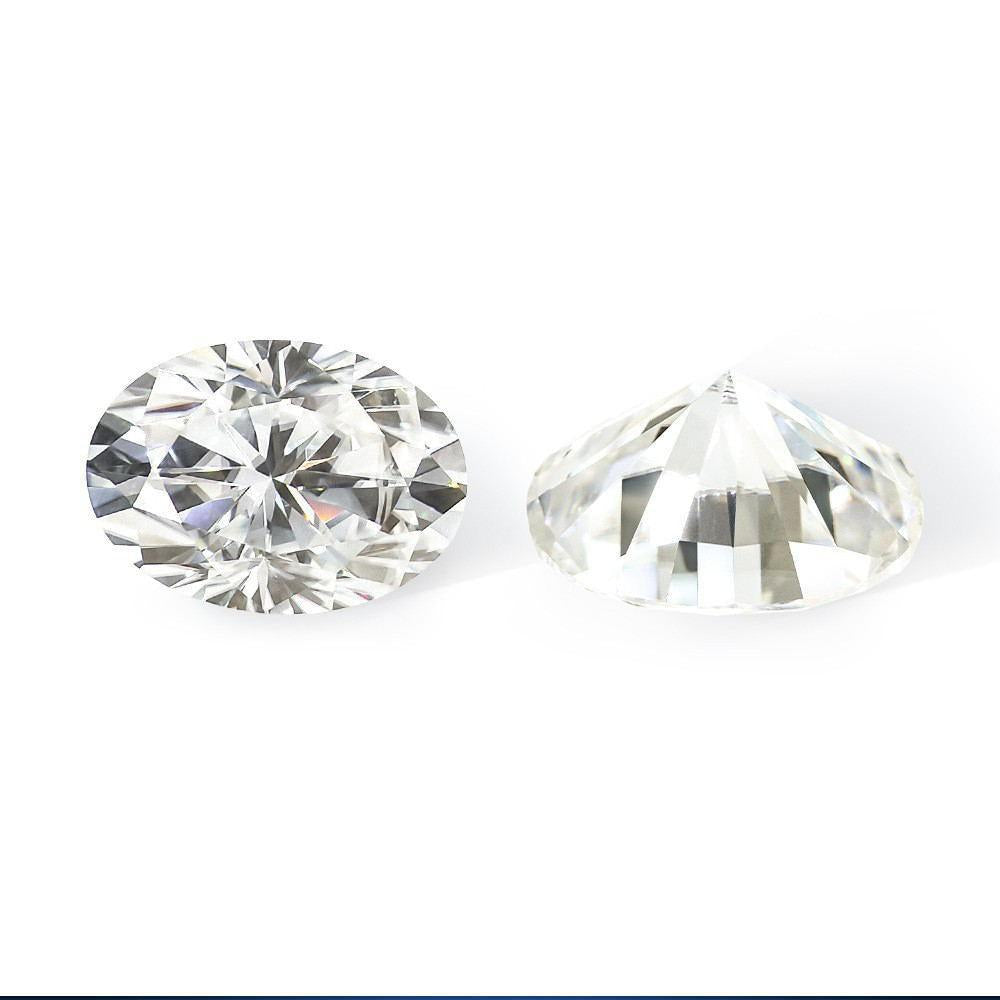 梧州人工宝石蛋形莫桑石GH色戒面异形裸石50分-3克拉椭圆形莫桑钻