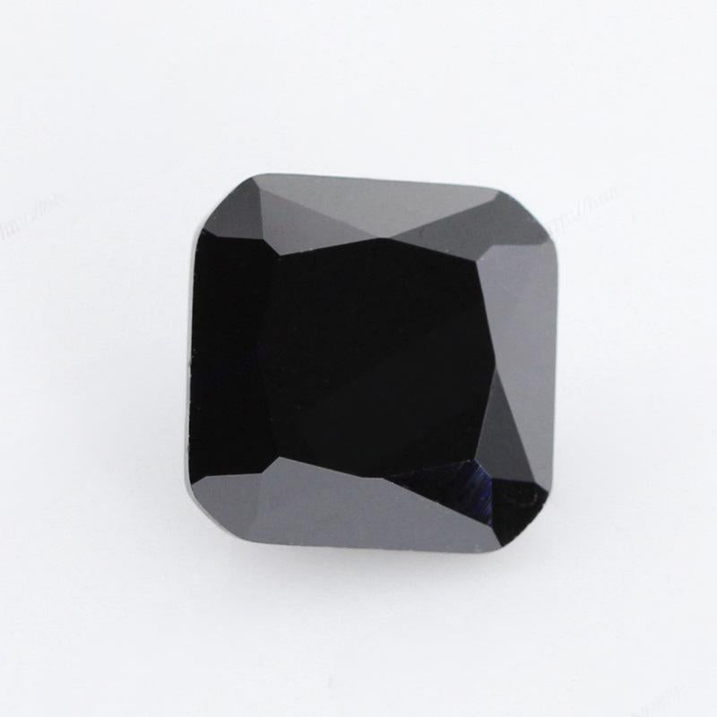 正方形倒角黑色锆石裸石批发 黑锆戒面AAA皓石梧州厂家