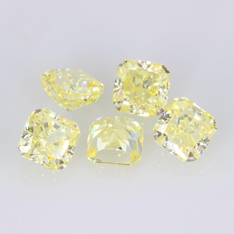 9A冰花切正方倒角高碳钻 小八角形 鹅黄 锆石裸石戒面主