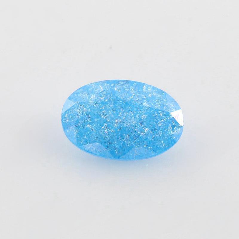 蛋形冰花海蓝锆石裸石批发 B2号椭圆形海兰色宝石首饰