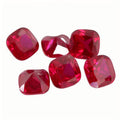 肥正方形5#红刚玉戒面 合成Ruby红宝石裸石批发肥方枕形
