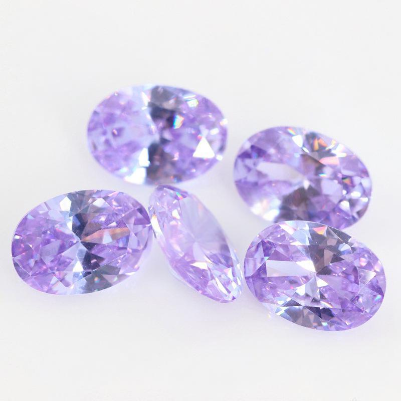 蛋形锆石裸石戒面批发 椭圆形变蓝尖底人造CZ宝石AAA皓
