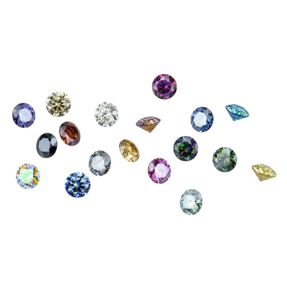 梧州人造培育宝石AB彩色圆形莫桑石彩宝海蓝色戒面首饰钟表镶嵌配