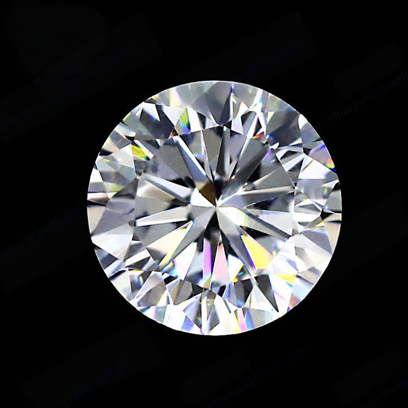 十心十箭锆石裸石批发 圆形白色人造宝石皓石饰品主石5A
