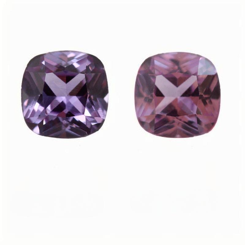 肥正方形46#变色刚玉裸石 枕形合成宝石戒面镶嵌戒指