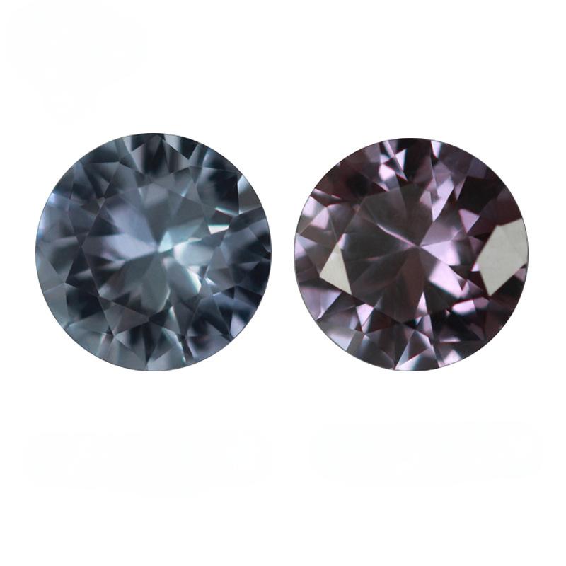 圆形45#变色刚玉尖底裸石 戒指戒面合成宝石镶首饰主石