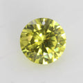 圆形橄榄黄色锆石单孔裸石批发 人造CZ边缘打孔饰品首饰