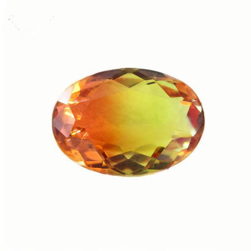 蛋形合成碧玺玻璃裸石批发 椭圆形金黄色渐变人造钻宝石