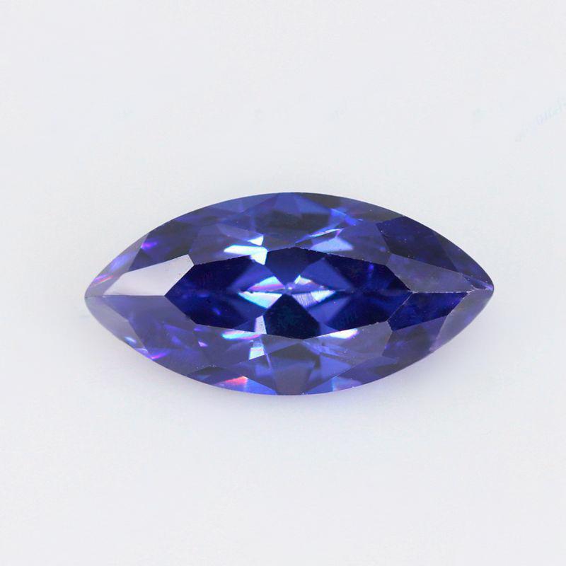 马眼形坦桑蓝锆石裸石批发 树叶形坦桑锆宝石CZ皓石戒面