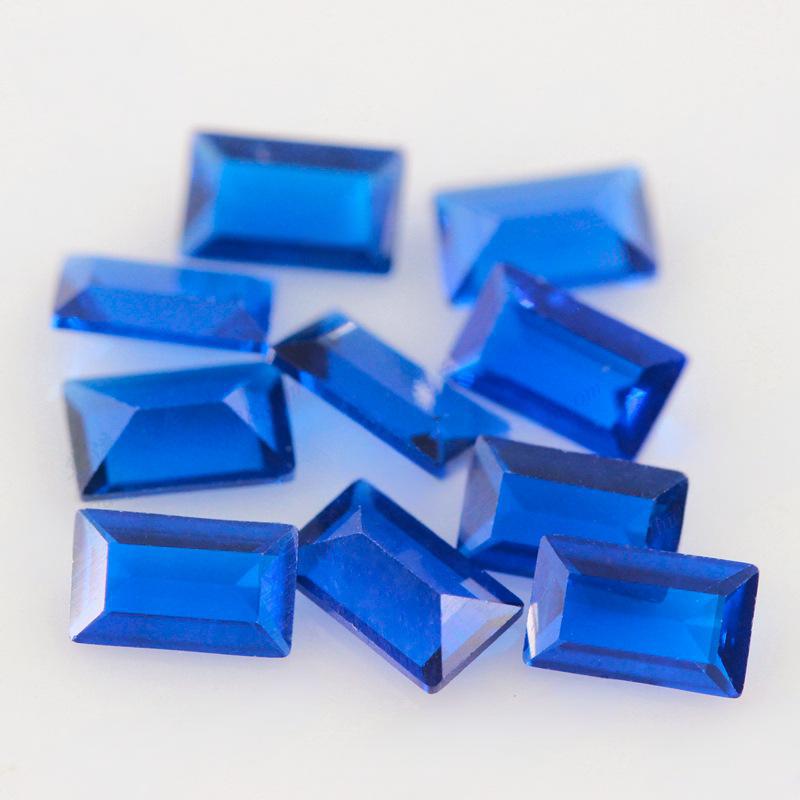 长方形直角车平113#蓝尖晶裸石 合成113号蓝宝石配石批