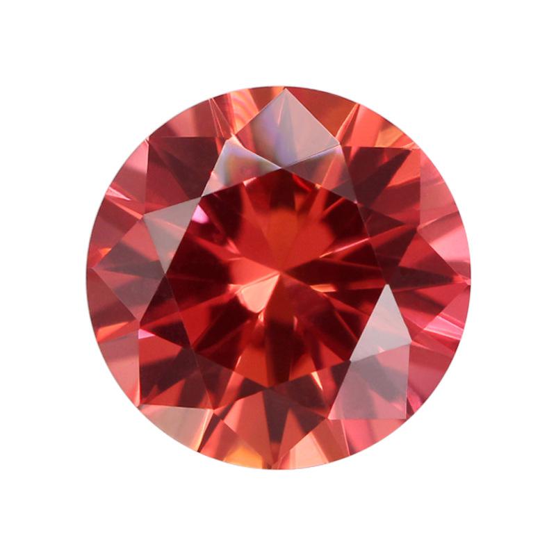 57#橙刚玉戒面裸石 圆形戒面桔红橙色合成红宝石仿钻