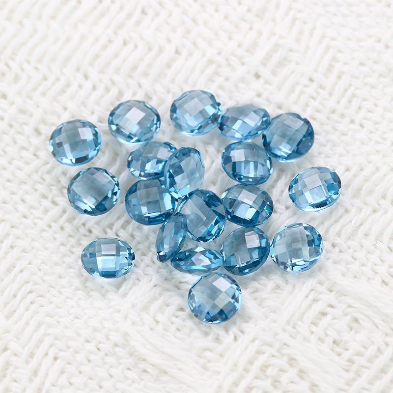 圆形120#合成尖晶双龟面裸石 梧州宝石批发 干净体戒面