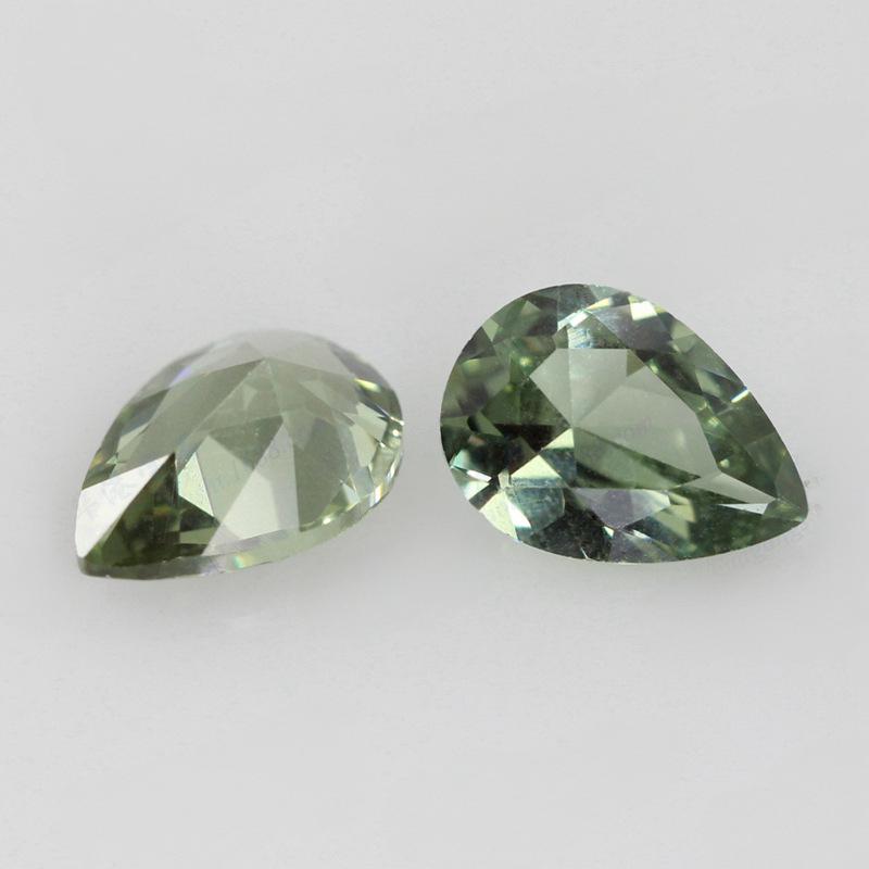 梨形149#浅绿尖晶裸石批发 人造水滴形149号尖底戒面DIY