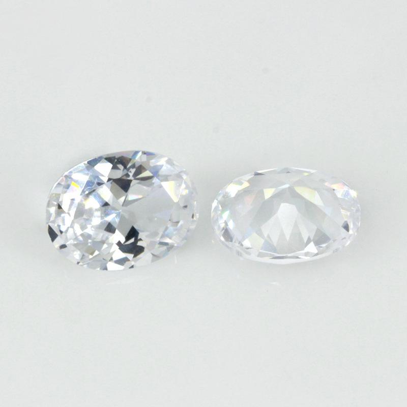蛋形白色合成尖晶石裸石 椭圆形人造无色宝石钻首饰批发