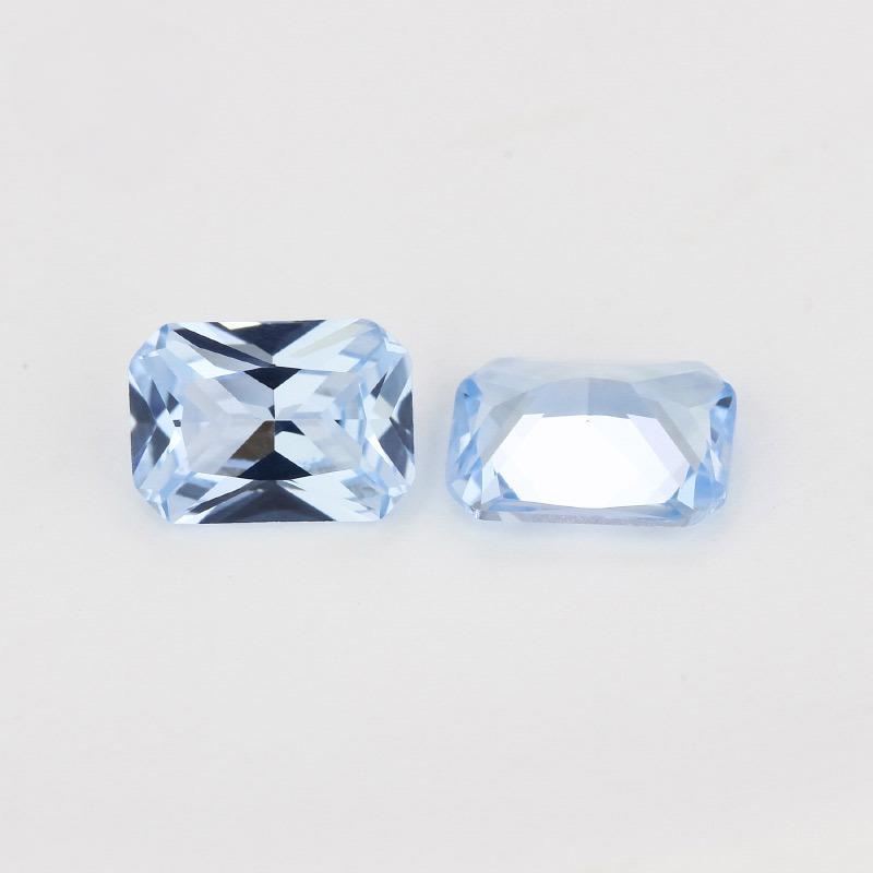 长方形倒角104#浅蓝尖晶裸石 车花戒面合成钻浅兰宝石