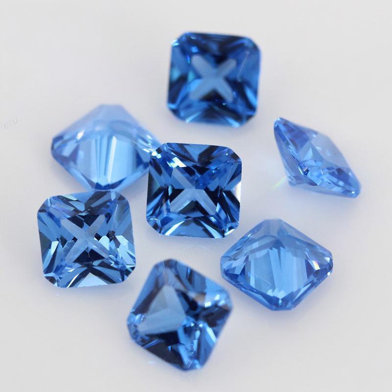 正方形倒角119#尖晶石裸石 人造蓝宝石戒面镶嵌首饰品