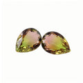 梨形合成西瓜碧玺裸石批发 水滴形彩色渐变宝石BX06