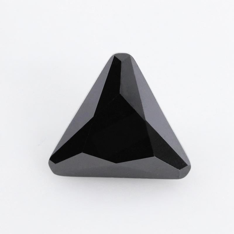黑色三角形倒角锆石裸石 倒三角尖底黑锆人造CZ戒面首饰
