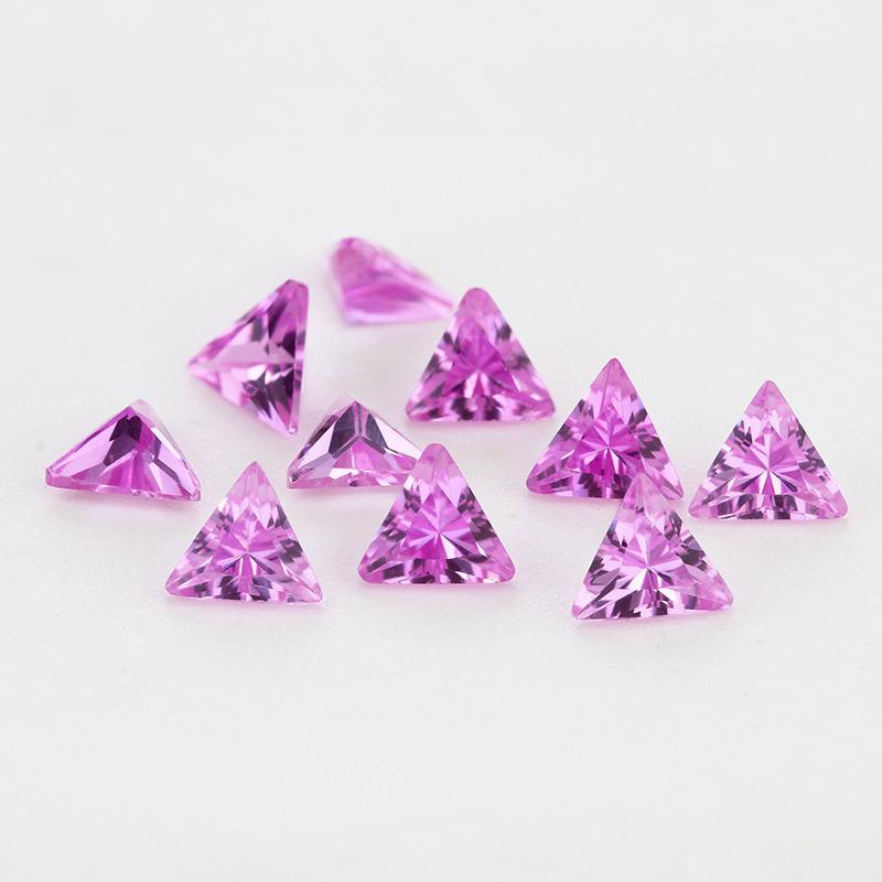 直三角形3#红刚玉裸石批发 人造合成红宝石首饰戒面3号