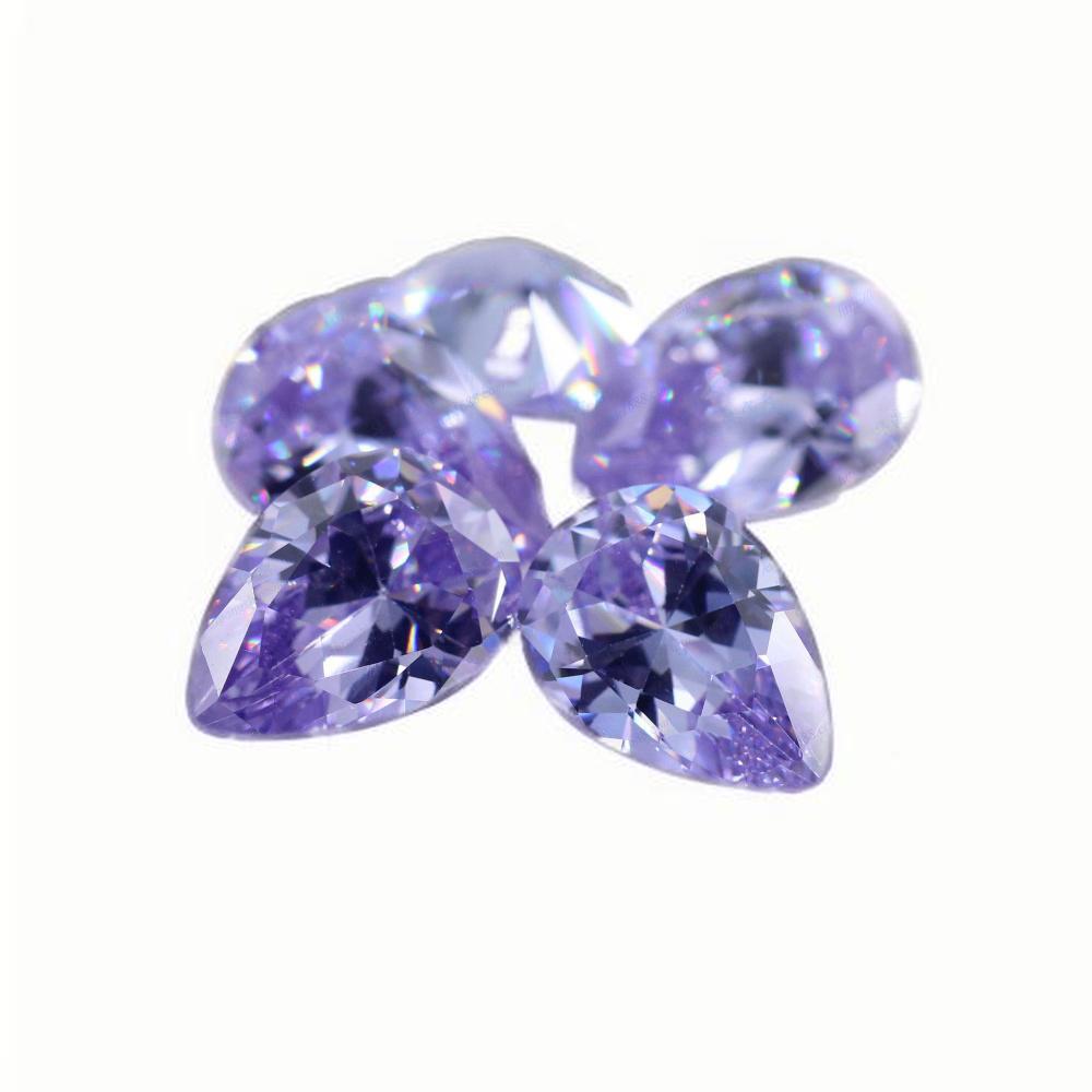 梨形深变蓝色锆石戒面裸石 水滴形人造深变兰CZ宝石主石