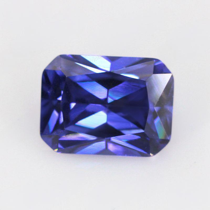 长方形倒角坦桑锆石裸石批发 小八角人造坦桑蓝宝石戒面