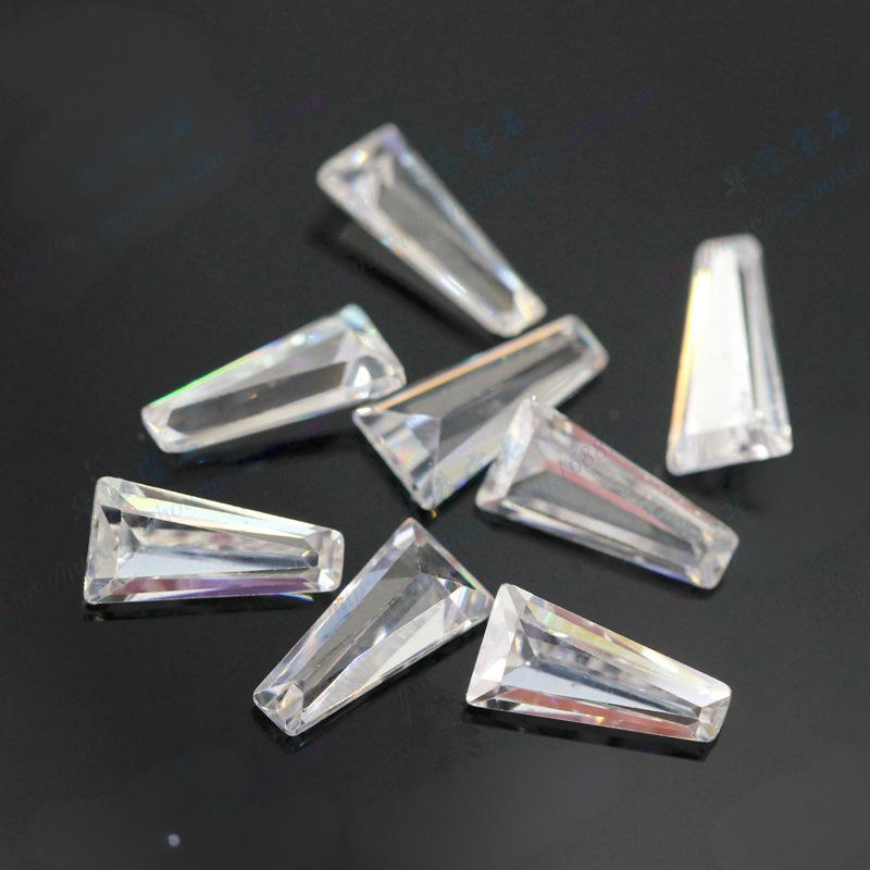 5A梯方白色锆石裸石批发手表饰品配石DIY无色透明梯形CZ